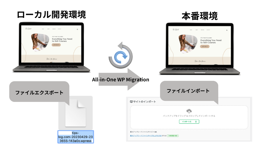 All-in-One WP Migration図解デザイン
