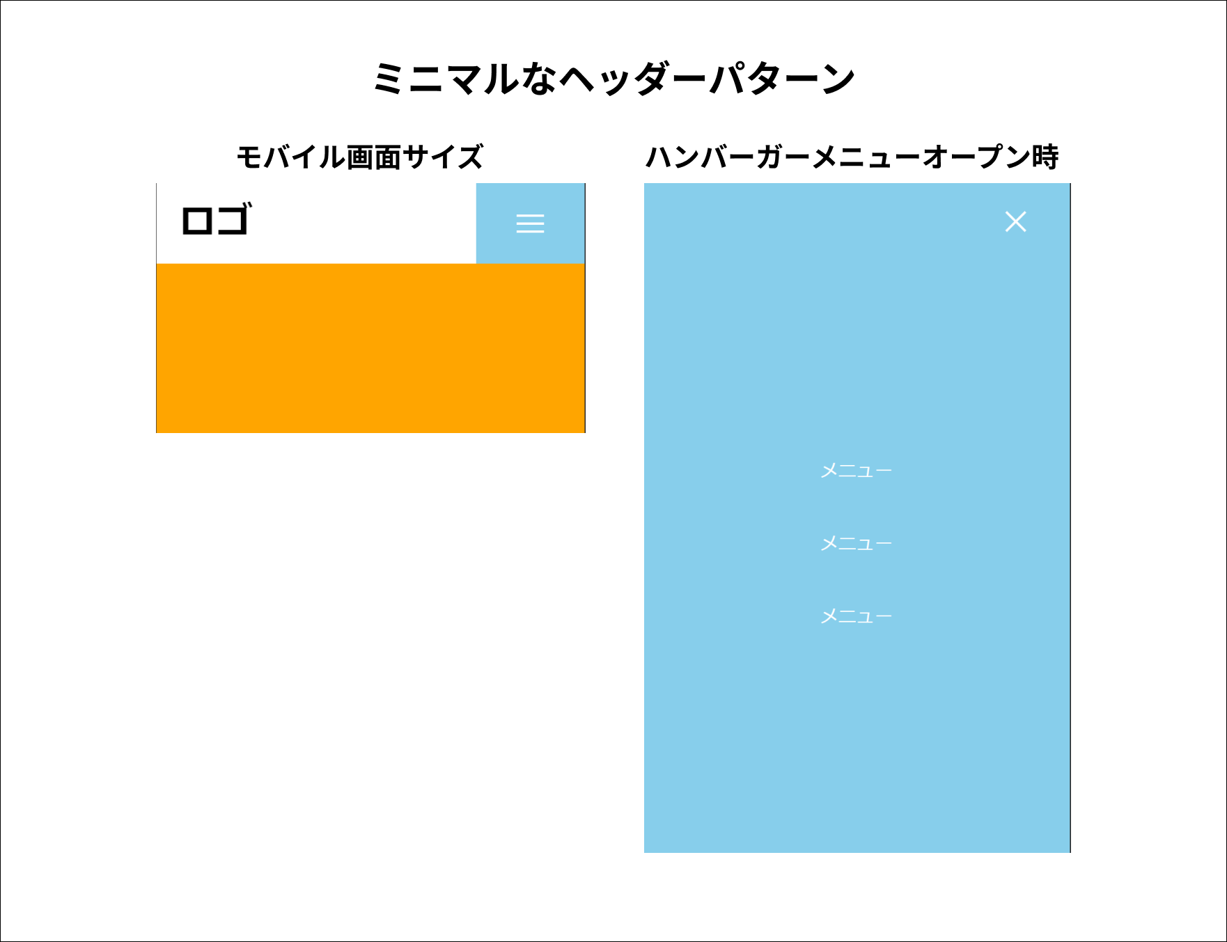 ミニマルなヘッダーパターン